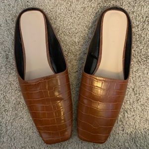 Zara square toe mules